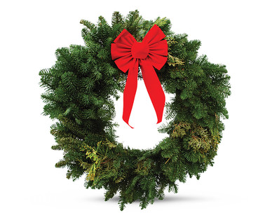22" Fraser Fir Wreath With Bow