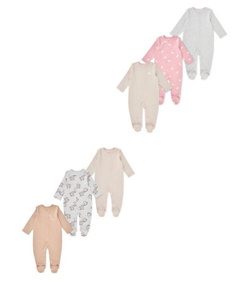 3 Pack Longsleeve Sleepsuit