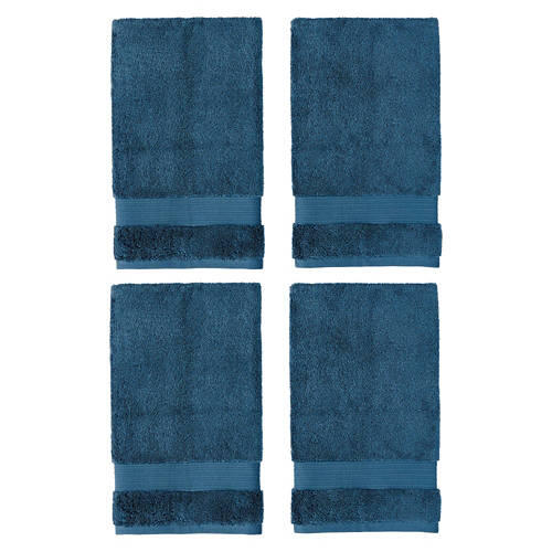 4 Pack Hand Towel Set, Blue