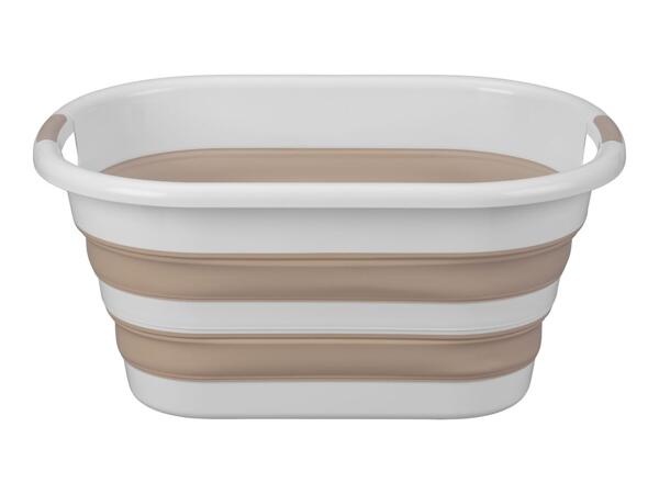 W5 Beige Collapsible Laundry Basket
