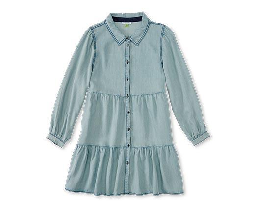 Serra Ladies Tiered Chambray Dress
