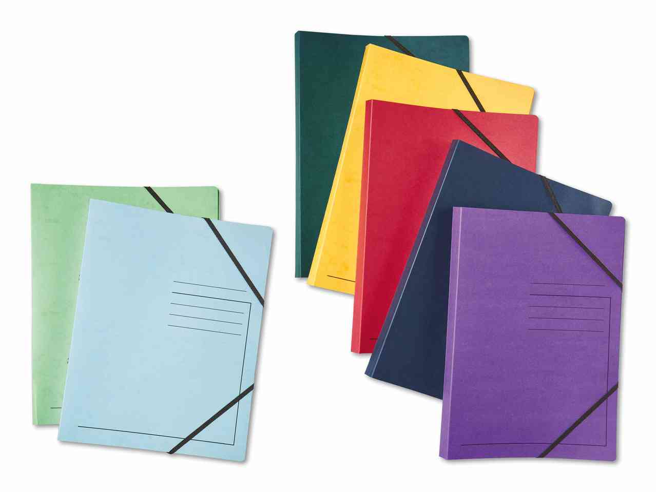 Pochettes à élastiques, lot de 5/ Classeur à anneaux, lot de 2