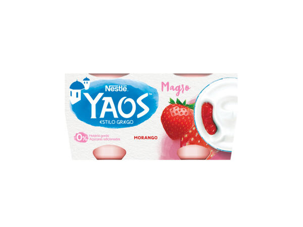 Yaos(R) Iogurte Grego Natural/ Magro de Morango