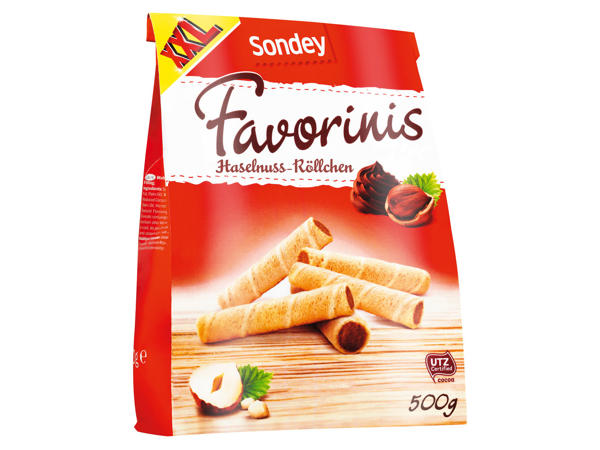 SONDEY Haselnuss-Röllchen 400 g + 100 g gratis