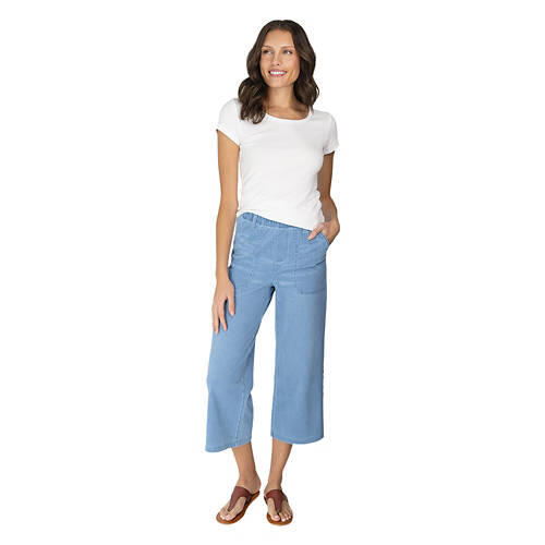 Ladies Capri Jeggings - Light Blue, M