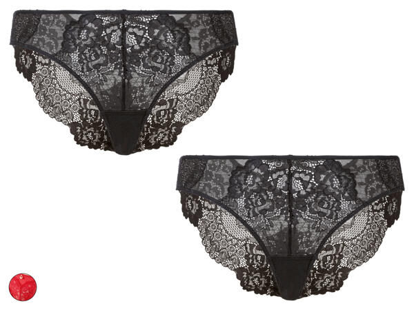 Damen Spitzen-Minislip, 2 Stück