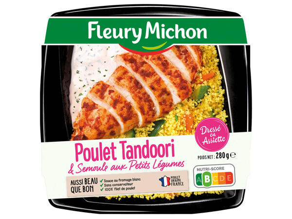 Fleury Michon filet de poulet tandoori, semoule aux petits légumes