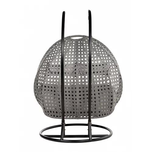 HOME DELUXE TWIN DELUXE Polyrattan Hängesessel mit Regenabdeckung Schwarz