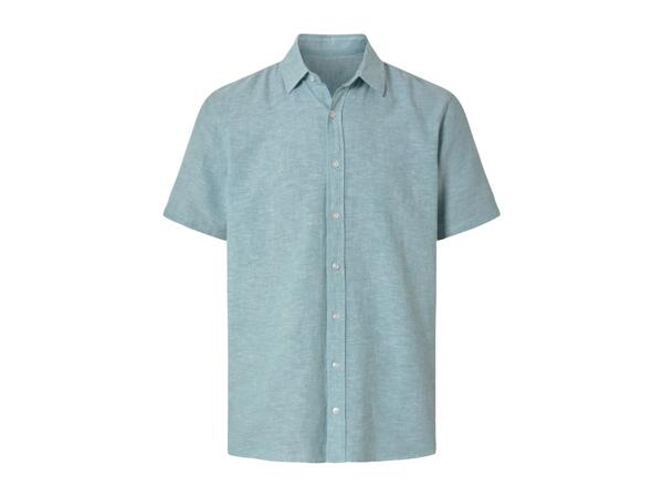 Esmara Men Men's Blue Linen Blend Shirt