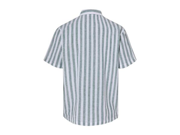 Livergy Men's Linen Blend Short Sleeve Shirt - Striped