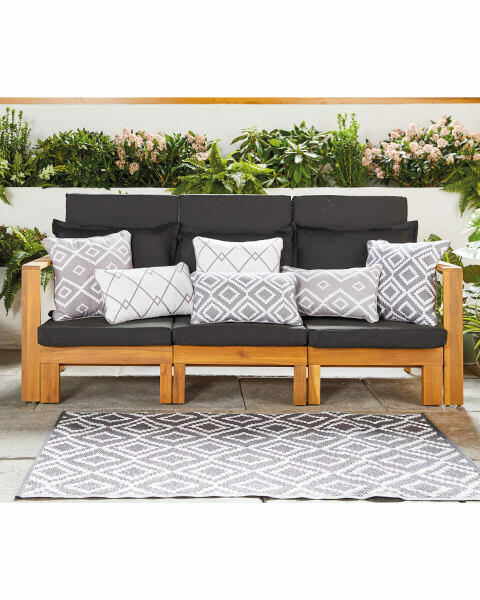 Charcoal Diamond Rectangular Cushion
