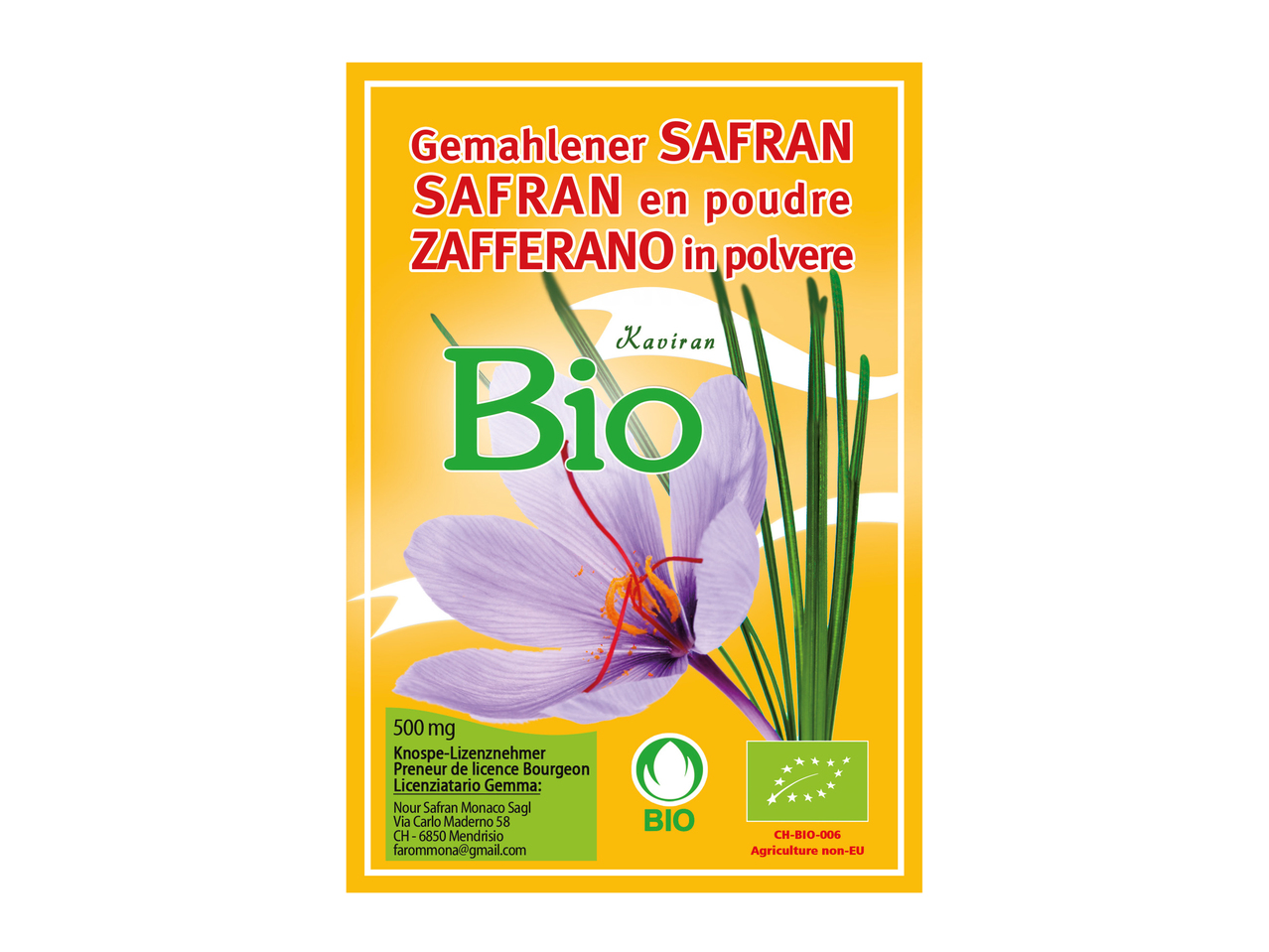 Safran bio en poudre