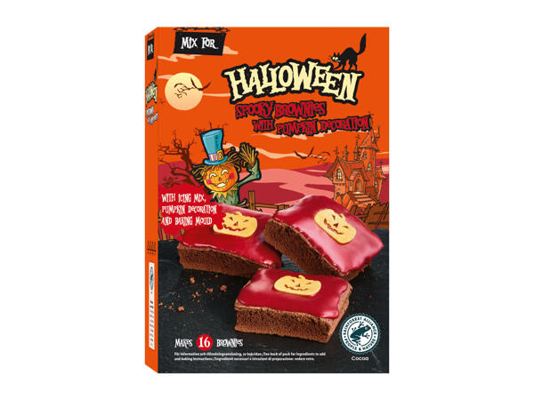 Halloween Spooky Muffins or Brownies with Pumpkin Decoration