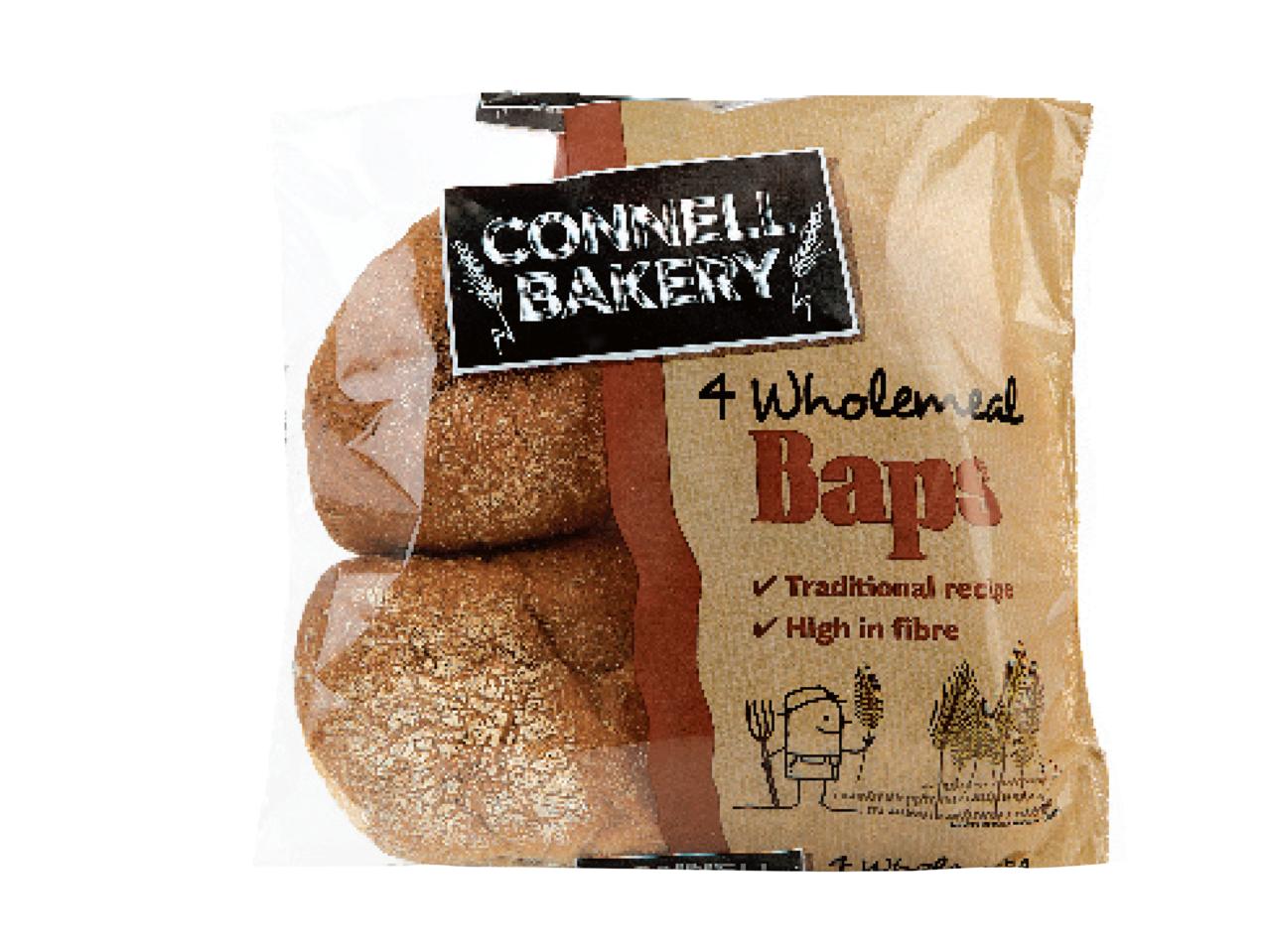 CONNELL BAKERY 4 Wholemeal Baps