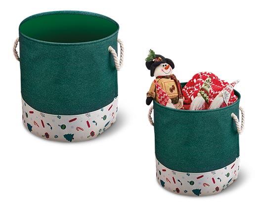 Huntington Home Holiday Canvas Bins