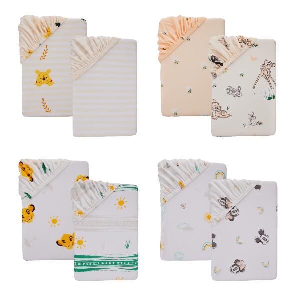 DISNEY(R) 				Hoeslaken voor babybed, 2 st.