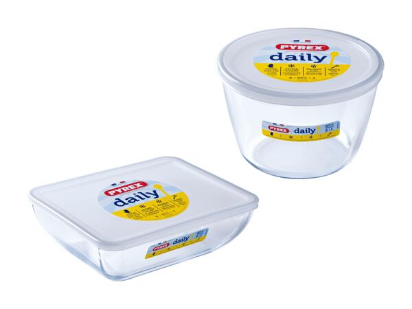 Plat en verre avec couvercle