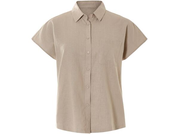 Ladies' linen-blend blouse
