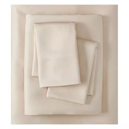 4 Piece Queen Size Bamboo Sheet Set, Taupe