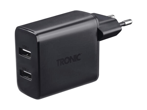 TRONIC(R) Dobbelt USB-oplader