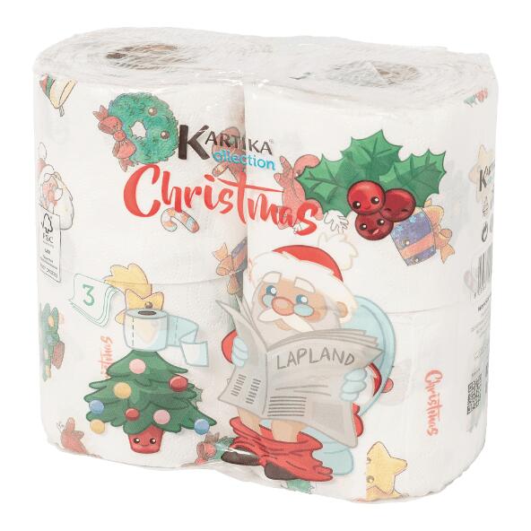 KARTIKA(R) 				Papier toilette avec motif de Noël, 4 pcs