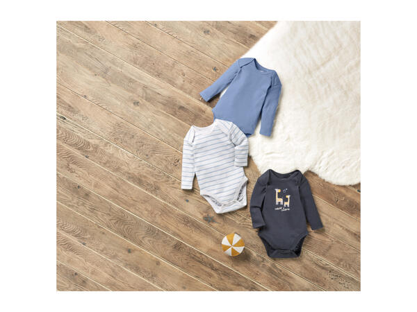Lupilu Baby Long - Sleeve Bodysuits - 3 pack