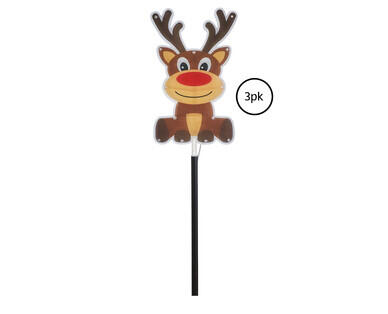 LED Solar Character Stake Lights 3pk
