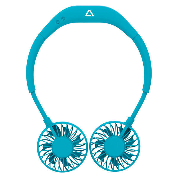 AMBIANO Rechargeable Neck Fan, Light Blue