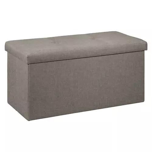Rectangular Shaped Storage Ottoman, Gray
