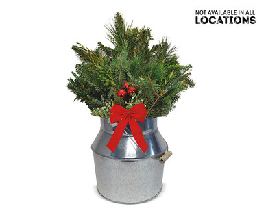 Christmas Can with Greens