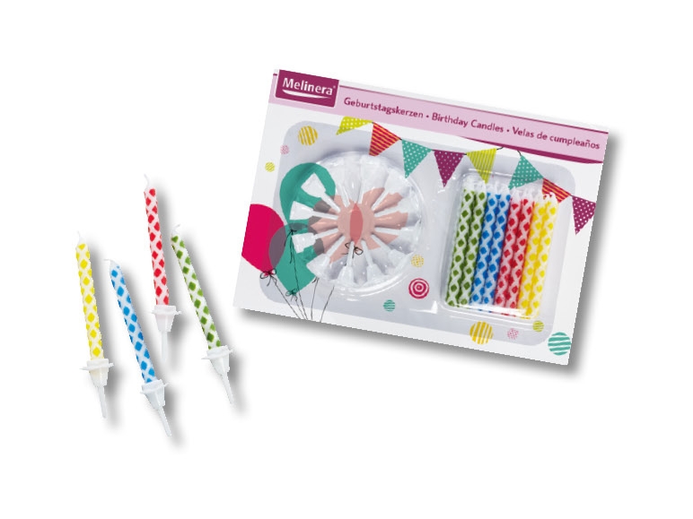 Bougies d'anniversaire et porte-bougies