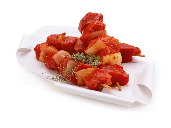 Schweinefleischspieß mit Zwiebeln