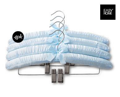 Assorted Satin Clip Hangers 4pk