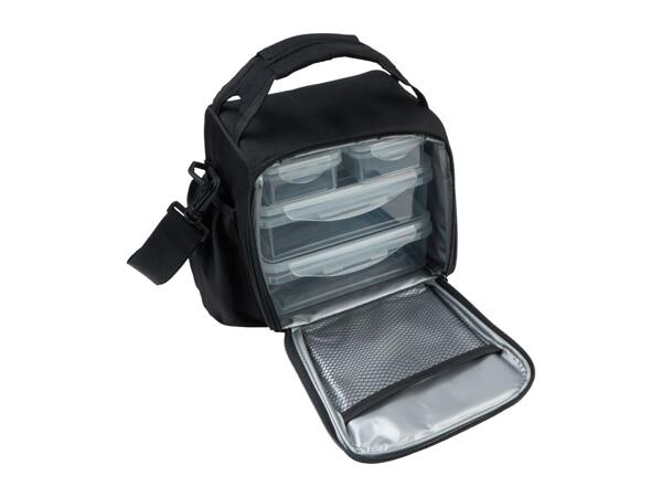 Livarno Home Black Cool Bag with Lunch Boxes
