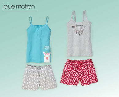 BLUE MOTION Damen-Sommer Pyjama, Baumwolle (Bio)