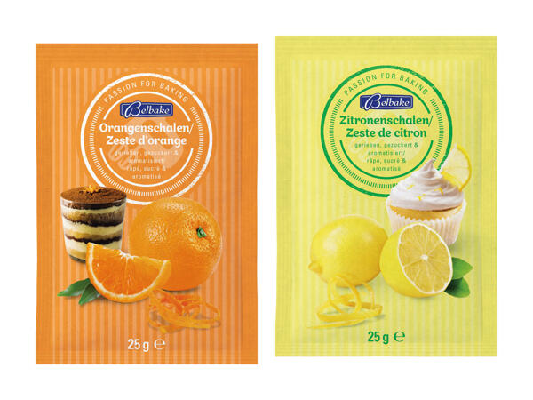 Zestes de fruits râpés