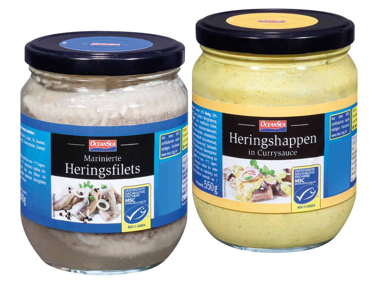 OCEAN SEA Marinierte Heringsfilets/Heringshappen in Currysauce