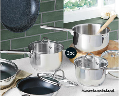 Stainless Steel Saucepan Set 3pc
