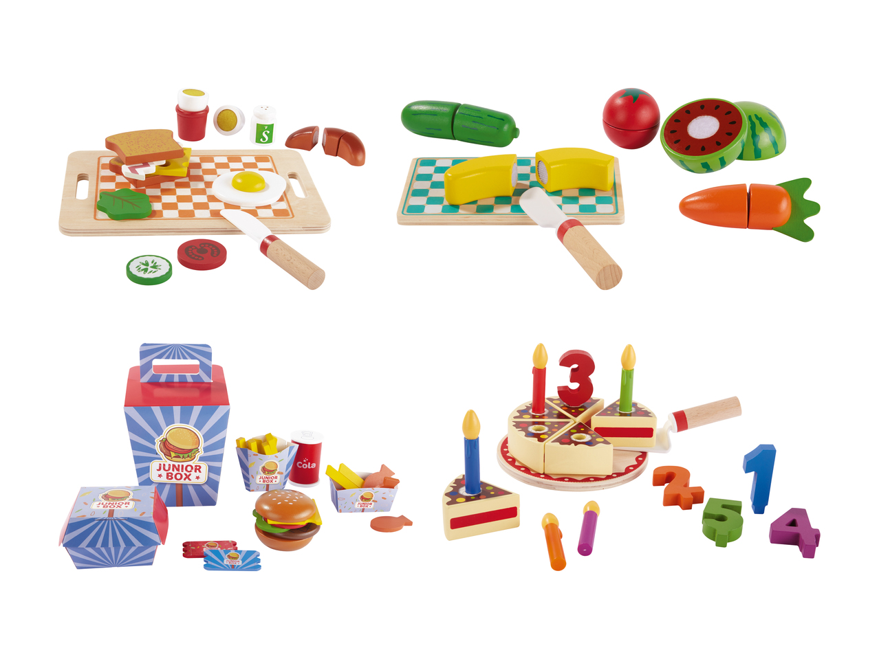 Set d'aliments en bois