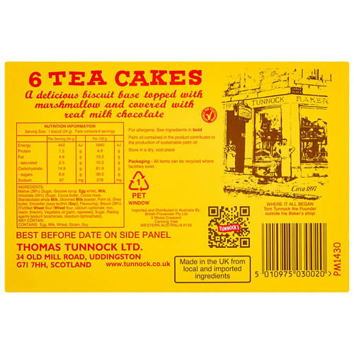 Tea Cakes 6 Pack 144g