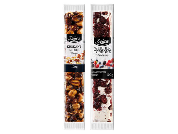 DELUXE Krokant- oder weicher Torrone-Riegel