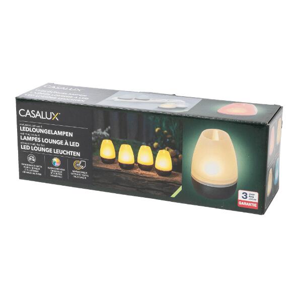 CASALUX(R) 				LED-Lampen mit Akku, 4 St.