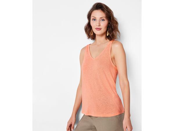 Ladies' linen-blend top