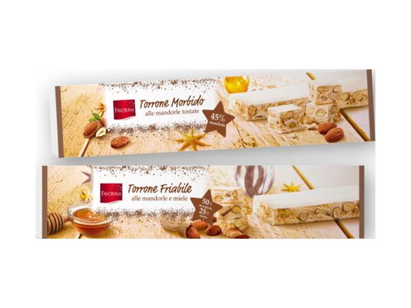Soft Nougat or Crumbly Nougat with toasted Almonds