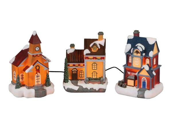 Livarno Home Light-Up Christmas Village Scene - 3 Pieces