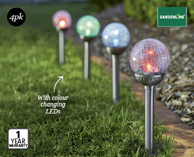 COLOUR CHANGE CRACKLE BALL LIGHTS 4PK