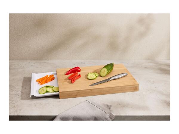 Silvercrest Bamboo Chopping Board With Pull-Out Tray