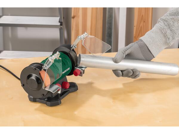 Double bench grinder with flexible drive shaft