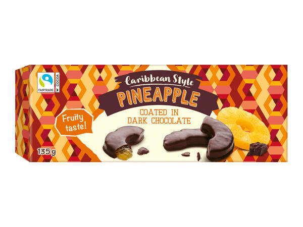 Caribbean Style Pineapple Coated in Dark Chocolate
