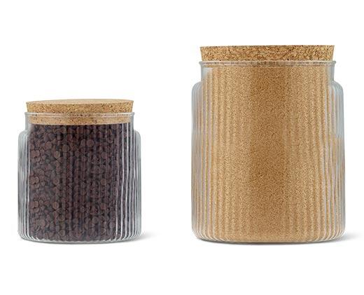 Crofton Ribbed Glass Canister Set